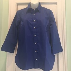 Women's Lands End Outfitters Blue 3/4 Sleeve 8